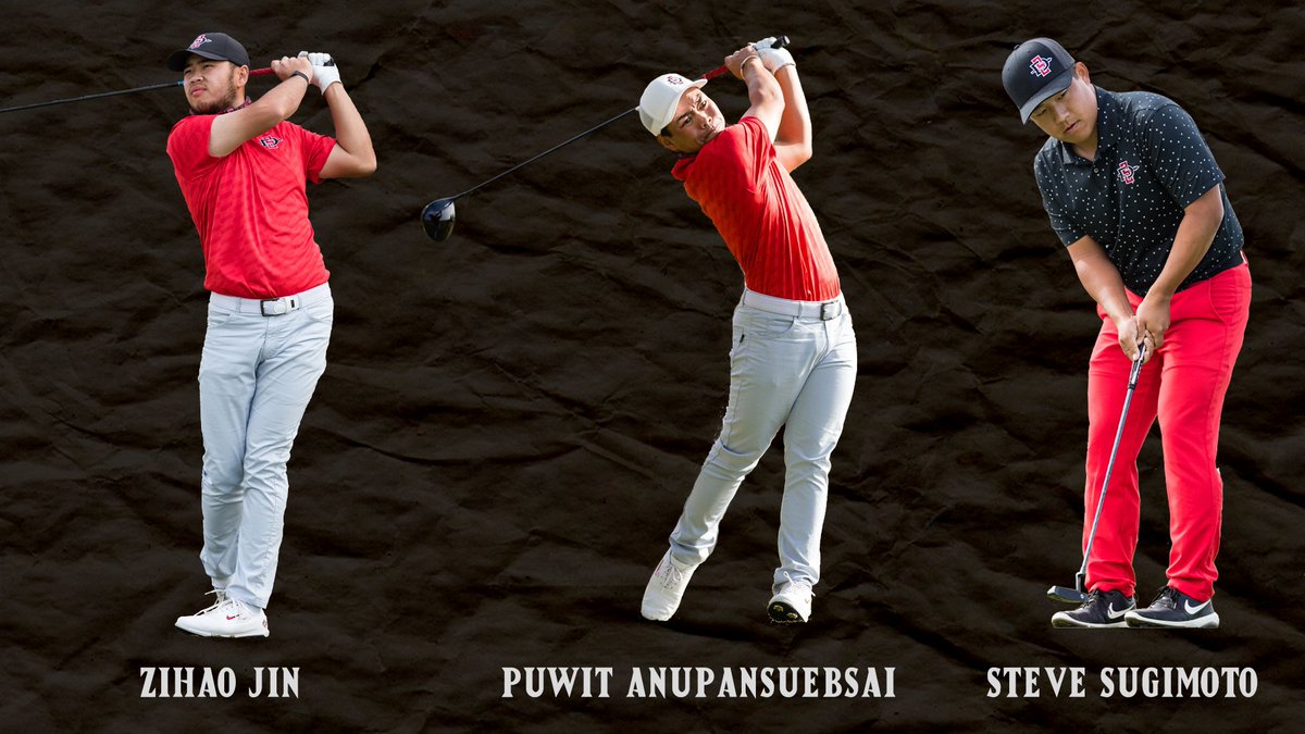AztecMGolf's tweet photo. Let's run it back! Three seniors, including two-time All-American Puwit Anupansuebsai, are coming back for another season! #whynotus https://t.co/N7f0Z7Y6Ig
