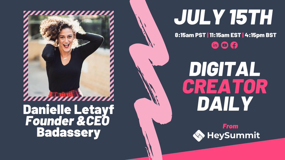 Does professionalism ever seem a bit...cold? The Founder and CEO of <a href="/Badassery_HQ/">badassery_hq</a>, <a href="/dletayf/">Danielle Letayf</a> is here to change that. Join us tomorrow to learn all about letting go of perfection. youtube.com/watch?v=ey7GE0…