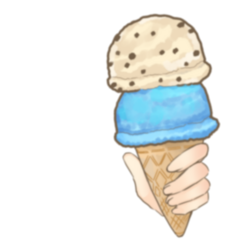 アイスあげる 素材 少しぼかしてあるので至近距離に感じられます ご自由にお使い 湊谷 鈴 お仕事募集中のイラスト