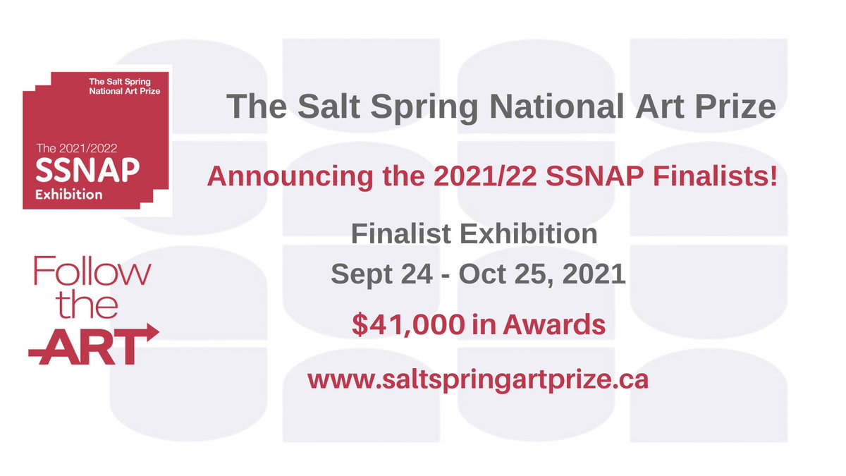 Thank you to all the Canadian artists who have submitted! Visit saltspringartprize.ca for details of the finalists selected!
