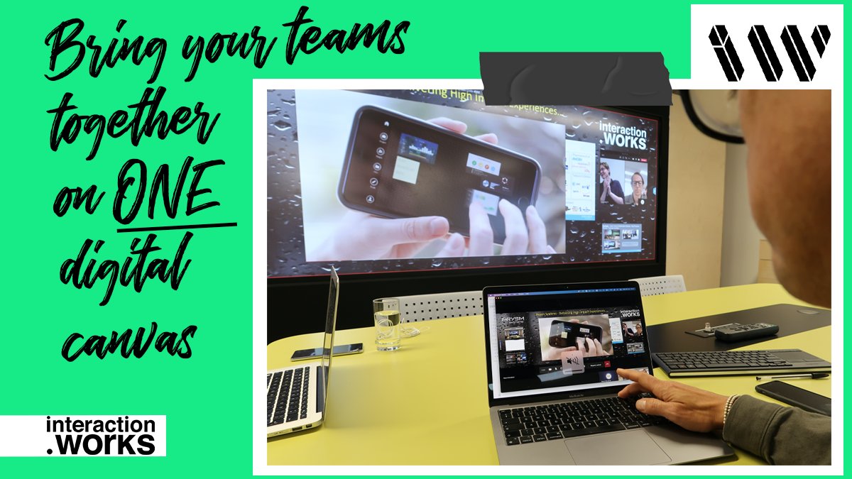 Don't Just View: Participate.
Engaged teams are creative, productive teams. Keep your meetings moving by allowing participants to interact with the same screen content, draw on the same digital whiteboard, even use the same browser — all at the same time.

#interactionworks #new