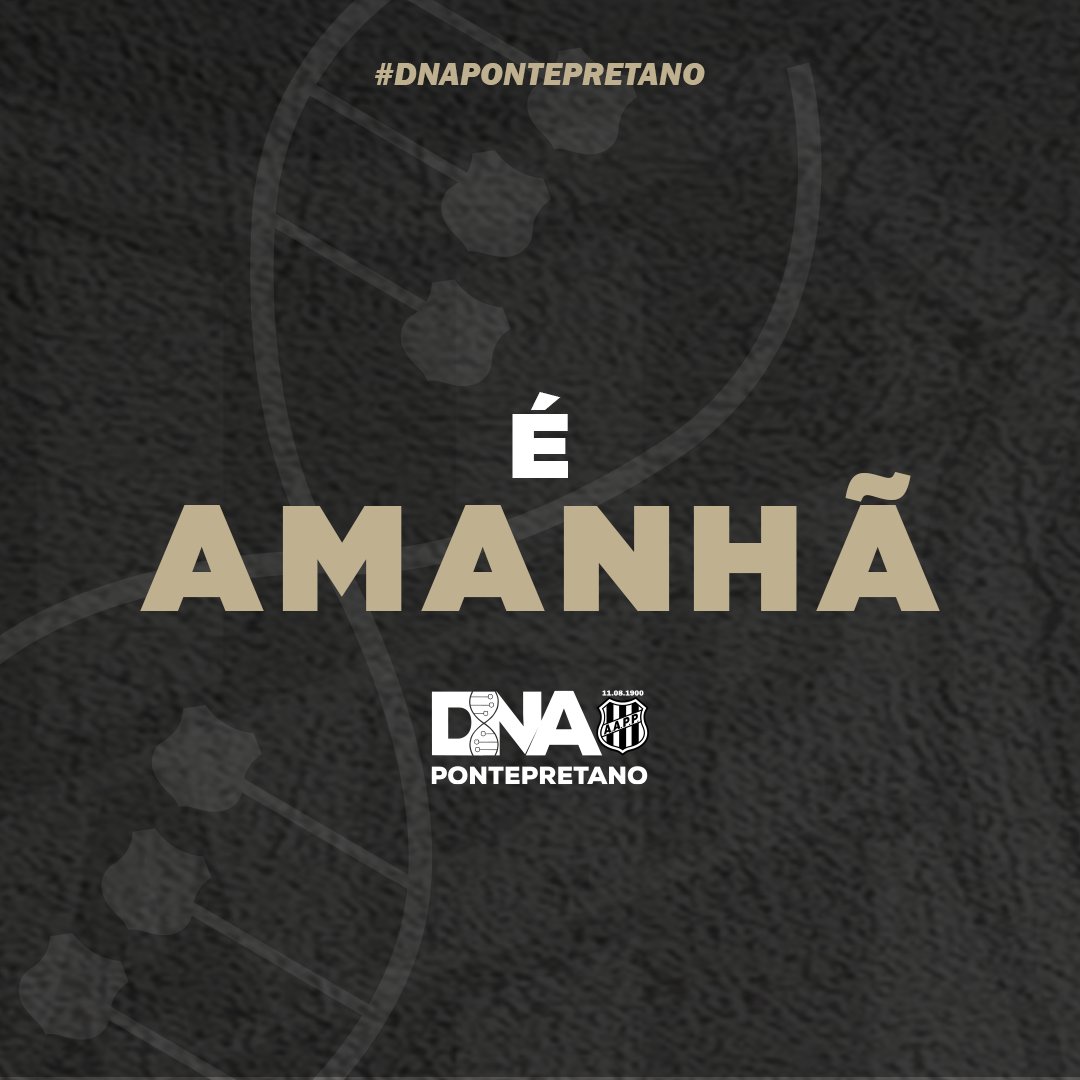 dnapontepretano's tweet photo. Torcedor, amanhã será o grande dia do lançamento de nosso Manifesto. Vamos expor de forma clara e objetivo, o desejo da chapa #DNAPontepretano para construção de uma Ponte Preta gigante a partir de 2022.

 #RespeitoPeloPassado #AtençãoComOPresente #CompromissoComOFuturo https://t.co/Kn4nxPoBCg