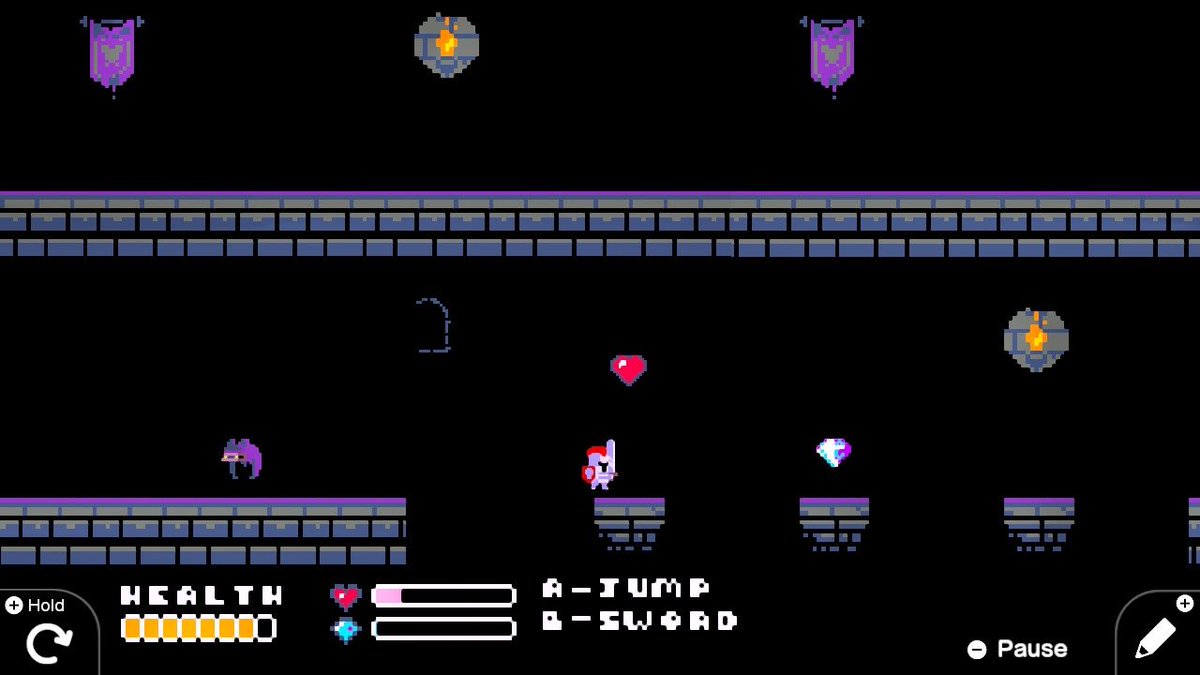 Jongjungbu's tweet image. Keystone Castle 
The Queen has been imprisoned in a castle. Collect the magic gems needed to break the seal. Inspired by 2 classic NES games. 
ID: G-003-3F1-NRN
#GameBuilderGarage