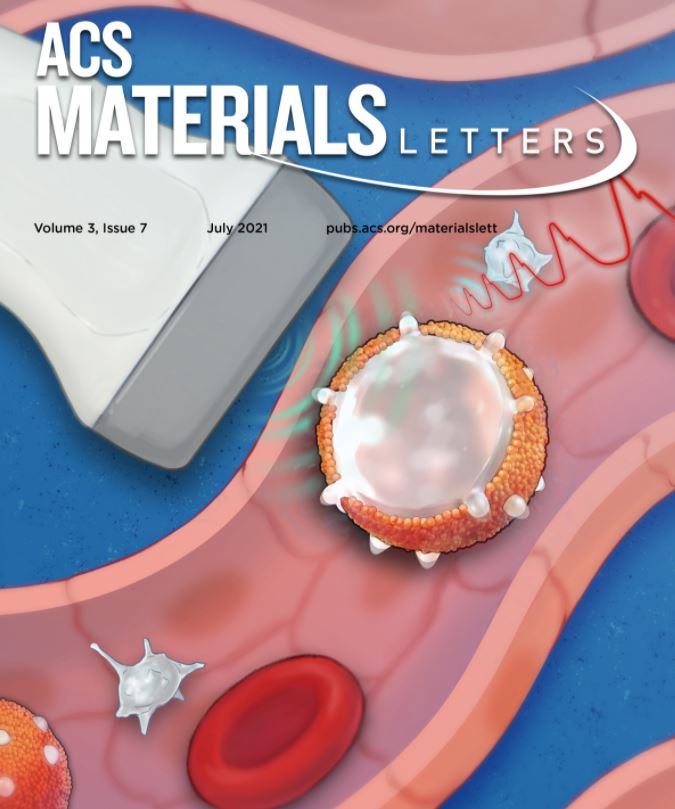 FUSLab's tweet photo. Congratulations to Yifeng Peng @BostonChildrens and FUS Lab alumnus Chenguang on the Cover Feature @ACSMatLett We designed caged polymer microbubbles to improve the cavitation control for pressure sensing. Check out the paper at https://t.co/JmwFhjtDR1 https://t.co/RANY4V6Ww0