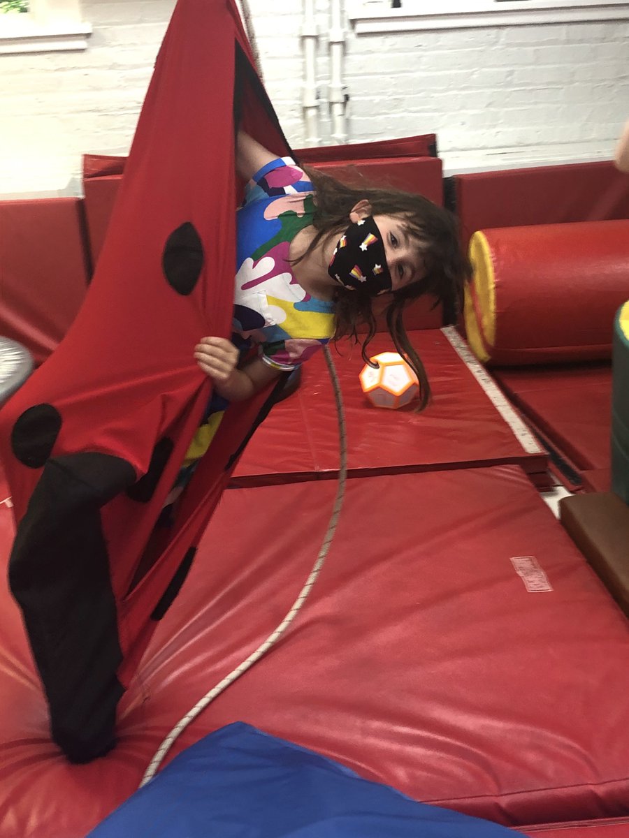 LabSchoolDC's tweet image. OT fun and skill building—from exploring different movement senses by swinging in a ladybug swing to building fine motor skills and exploring tactile senses by playing with the beans. #LabSummer