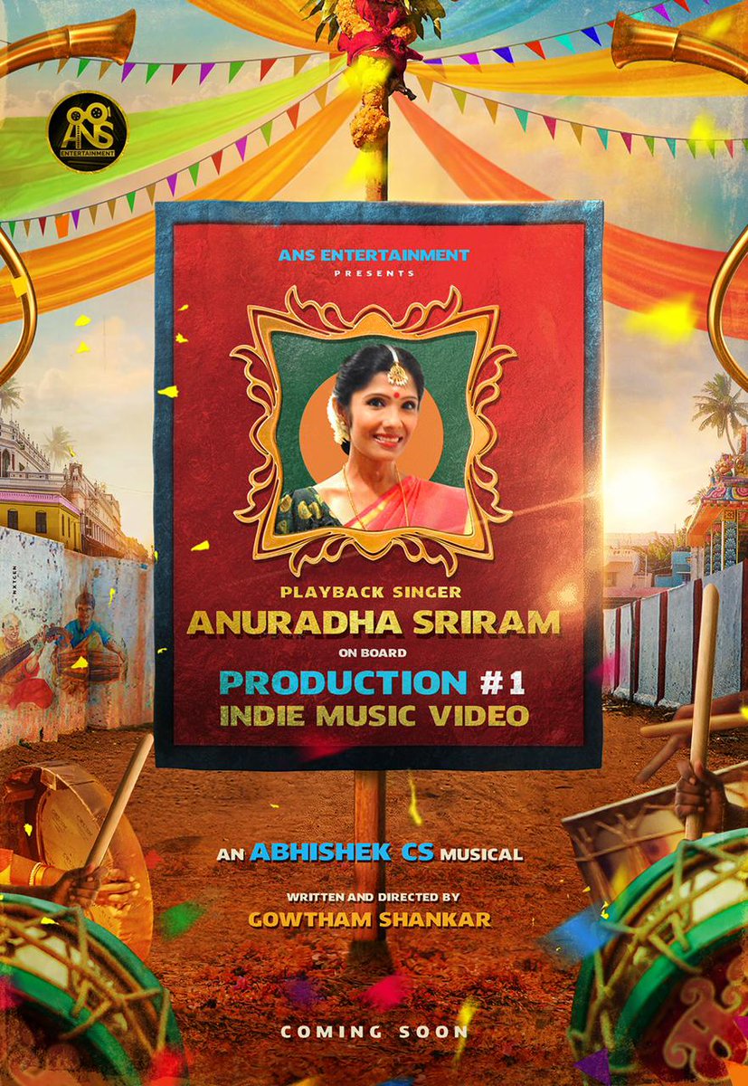 @anuradhasrirams onboard for #ANSEntertainment @2021Ans Production No 1 Indie Music Video Director @gowtham70763224 Producers @stelsonjoe @rm_nagappan @anand95428804 ⭐️ @i_amak ⭐ @harshadaa_vijay 🎵 @abhishekcsmusic 🎥 @goutham_george ✍️ @lyricistRam @Nemiro2020 @teamaimpr