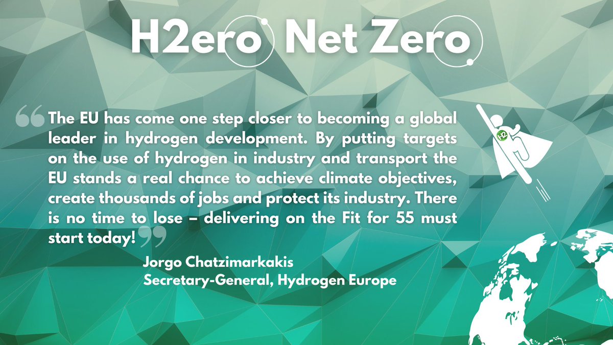 #Fitfor55: The Time for #Hydrogen is Now The climate ambition of the Fit for 55 package will be met by boosting the deployment and uptake of #cleanhydrogen in the #industry, #energy and #transport sectors. Check our views here👉 bit.ly/3kjCEWL #H2eroNetZero #HydrogenNow