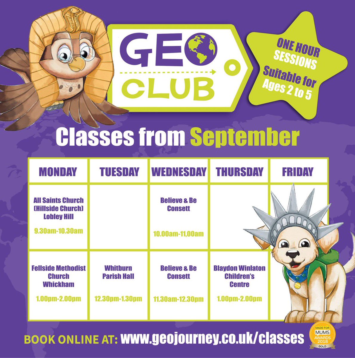 New classes from September for 2-5 yr olds come and join us! 🙌🏻😊