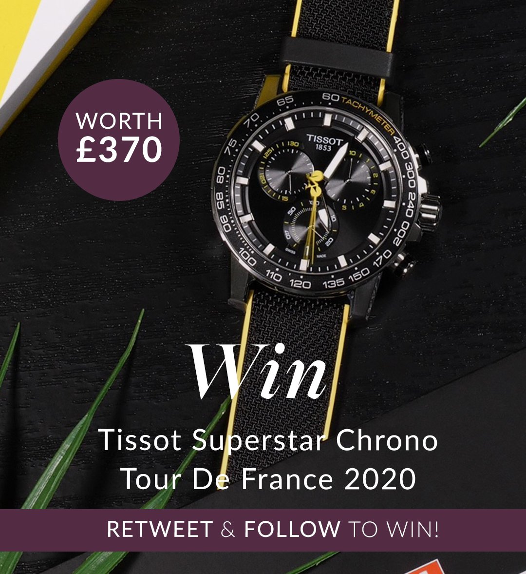 ChisholmHunter's tweet photo. 𝙒𝙄𝙉 the Tissot Supersport Chrono Tour De France 2020 Limited Edition Watch, worth £370! 🚴

All you have to do is;

⚫️ Retweet this post
🟡 Follow our page

𝙂𝙤𝙤𝙙 𝙇𝙪𝙘𝙠!⁠ ⁠🤞
⁠
Competition closes 28/07/2021 at midnight.

T&amp;Cs apply

#ChisholmHunter #Tissot #Giveaway https://t.co/UEg2dZy9hP