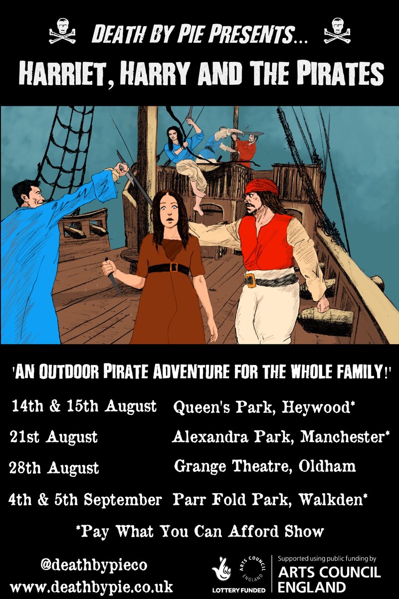 deathbypieco's tweet photo. We open in a month! Check out our tour poster below for all of our lovely dates! 

@WalkdenC
@grange_theatre
@GMFringe 

#familytheatre #pirateshow #outdoortheatre https://t.co/Yk7yncUeMK