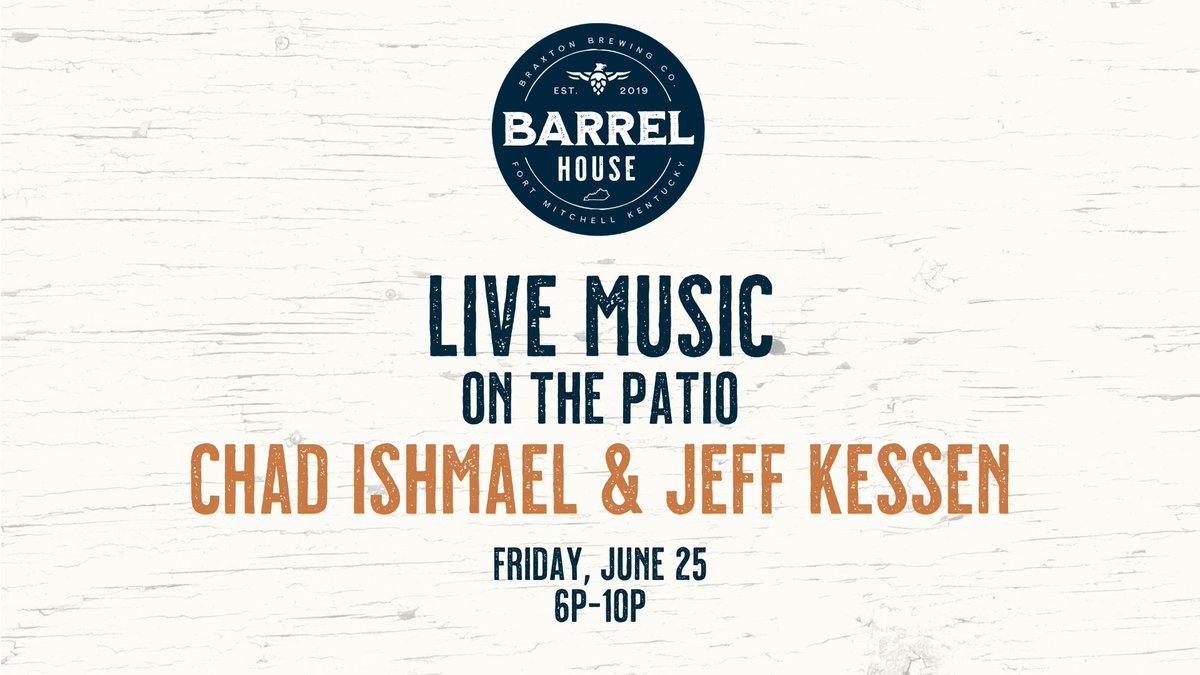 BraxtonBarrelhs's tweet photo. Weekend plans ✔️ Start the weekend off strong with your favorite beers and patio tunes. Chad Ishmael and Jeff Kessen will be performing at the Barrel House this Friday from 6p-10p! Mark your calendars, we will see you there!
https://t.co/jqBii7nofB https://t.co/uYI0xQWjXb