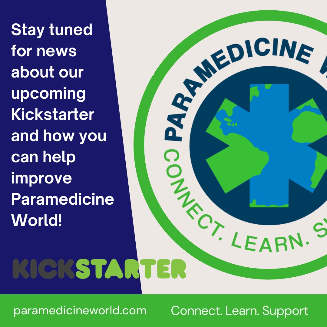 paramedicinwrld's tweet photo. 🚑 🌍Paramedicine World has a Kickstarter coming soon! Check back often on our social media and website! https://t.co/6jGUADNZNl
#ParamedicineWorld #paramedicine #EMH #EHS #emslife #emtlife #healthcare #dispatch #kicksarter #comingsoon https://t.co/oulPXv53JH