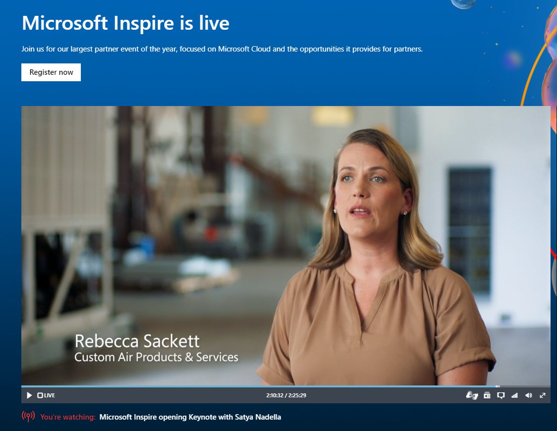 aprildunnam's tweet photo. Watching the #MSInspire keynote.  I am loving all of the attention #PowerPlatform is getting.  Just had a "hey, I recognize her" moment.  So cool seeing #PowerAddict @RebaSackett highlighted in the keynote.  You rock! https://t.co/9E97G5Pa6A