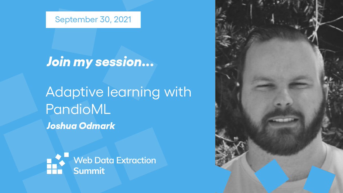 zytedata's tweet image. #ExtractSummit Speaker Spotlight
@JoshuaOdmark is the CTO at @pandio_com. At @ExtractSummit, he will talk about adaptive learning with PandioML. Register to hear his talk - hubs.li/H0ShF8t0
#ExtractSummit2021 #webscraping #dataextraction #webdata