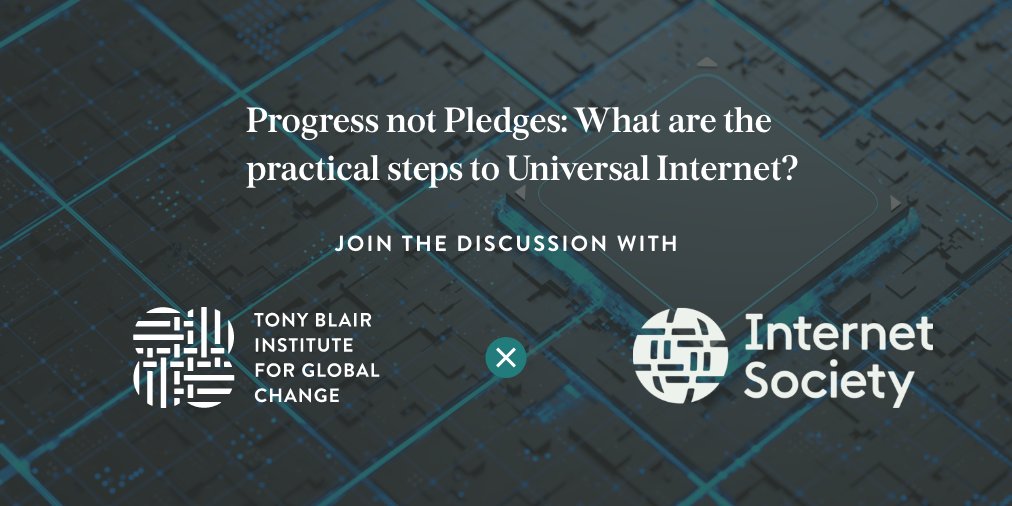 internetsociety's tweet photo. Save the date! We will co-host a panel discussion with the @InstituteGC about their new report: Progress not Pledges: What are the practical steps to Universal #Internet. 🌐

📅: Thursday, 22 July
💺 Book your seat: https://t.co/wEJgJzd9DD https://t.co/y6A4HHy2EN