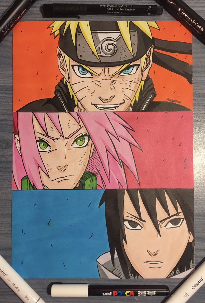 Speed Drawing - Sakura / Naruto / Sasuke 