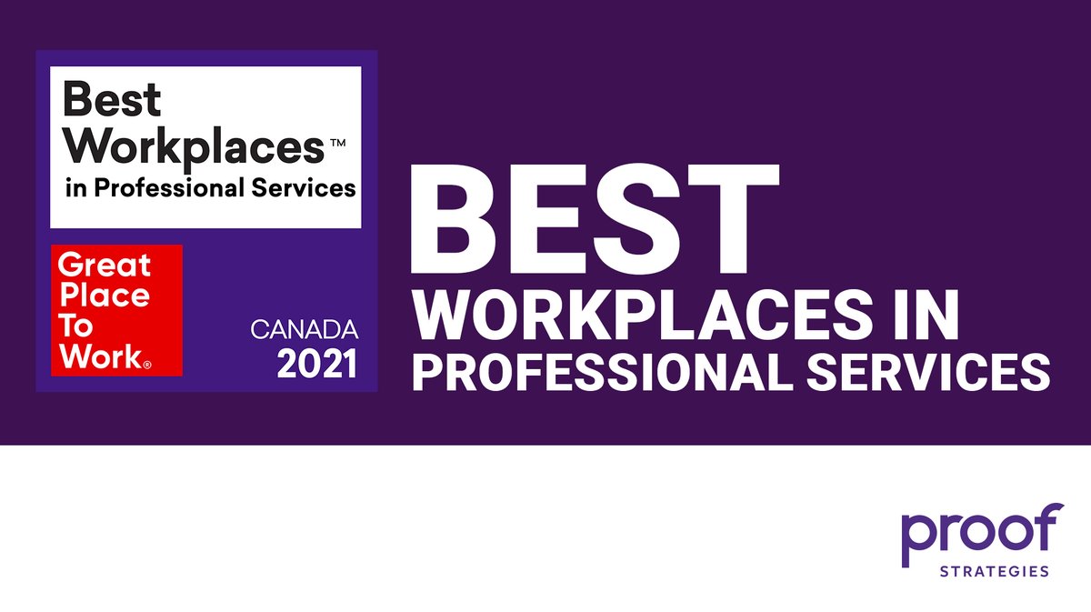 We’re excited to share that <a href="/GPTW_Canada/">Great Place to Work Canada</a> named us a Best Workplaces in Professional Services. Everyday Proofers work together to find ways to provide great service to our clients to better their business. We’re thrilled to get to help build and protect brands.