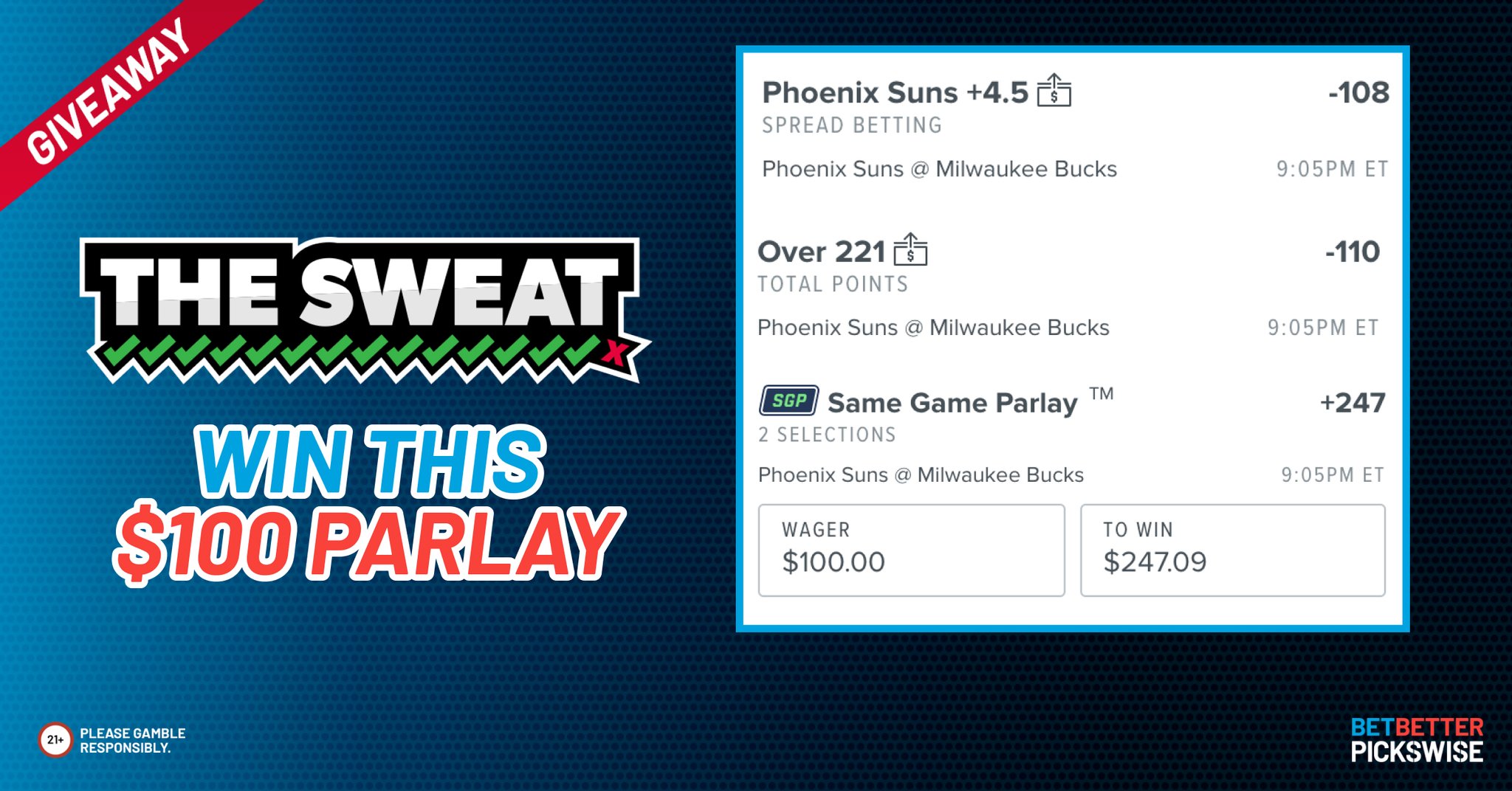 Pickswise on Twitter "🚨 THE SWEAT 247 NBA FINALS GIVEAWAY 🚨 We will