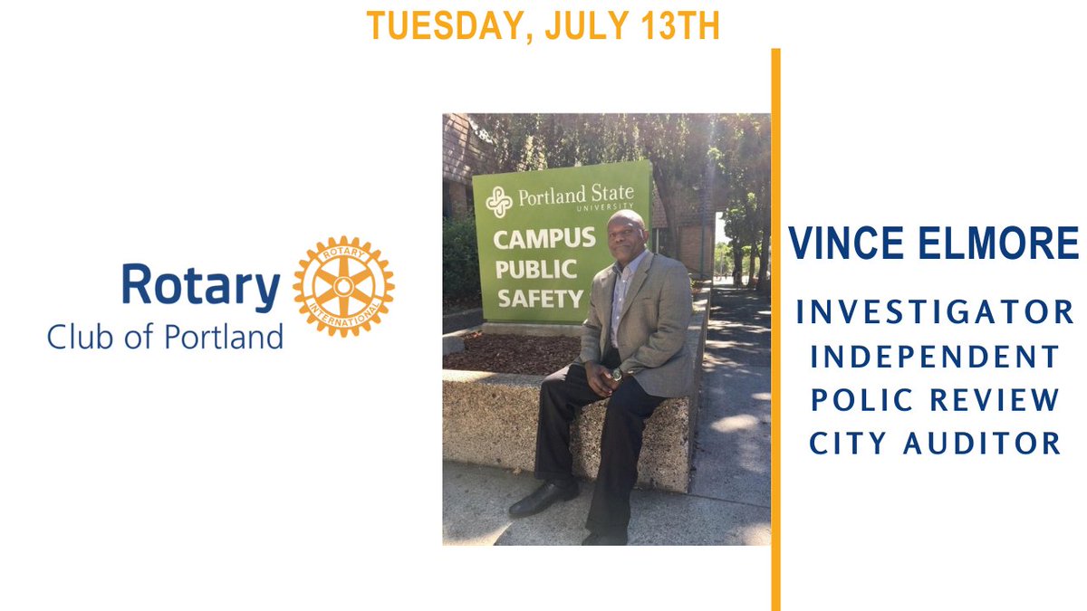 This week we heard from Vince Elmore on Portland's Independent Police Review.

Missed it? Watch the meeting here: youtu.be/Q0dm-Mx2PKI

#RotaryPDX #IPRPortland