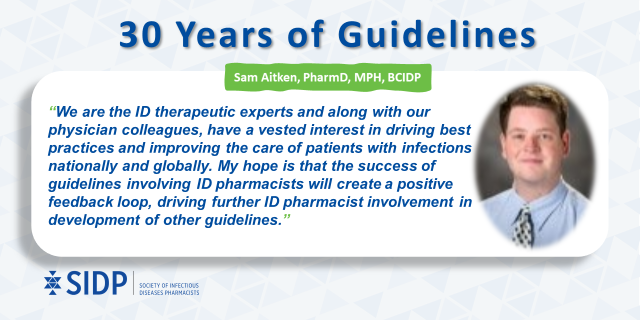 SIDPharm's tweet photo. #KeepItGoing - that's what @SIDPharm member @OncIDPharmd hopes will happen with #IDPharmacist involvement in #InfectiousDiseasesTreatmentGuidelines 🌀🌀🌀
#30YearsofSIDP #30YearsofGuidelines https://t.co/aqphOPRlTc