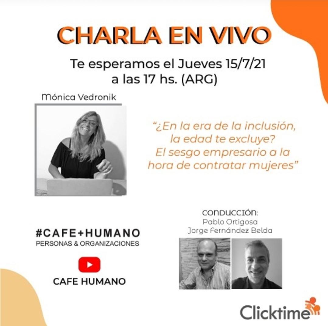 info_clicktime's tweet photo. Te esperamos en un nuevo streaming de 
@cafe.humano este Jueves 15/07 - 17hs (ARG) en https://t.co/M6czpJWswv 
"¿En la era de la inclusión, la edad te excluye? El sesgo empresario a la hora de contratar mujeres.”
Info: https://t.co/1heq7tyayd
Gracias @cafe.humano por invitarnos! https://t.co/BlbcTdF2AN