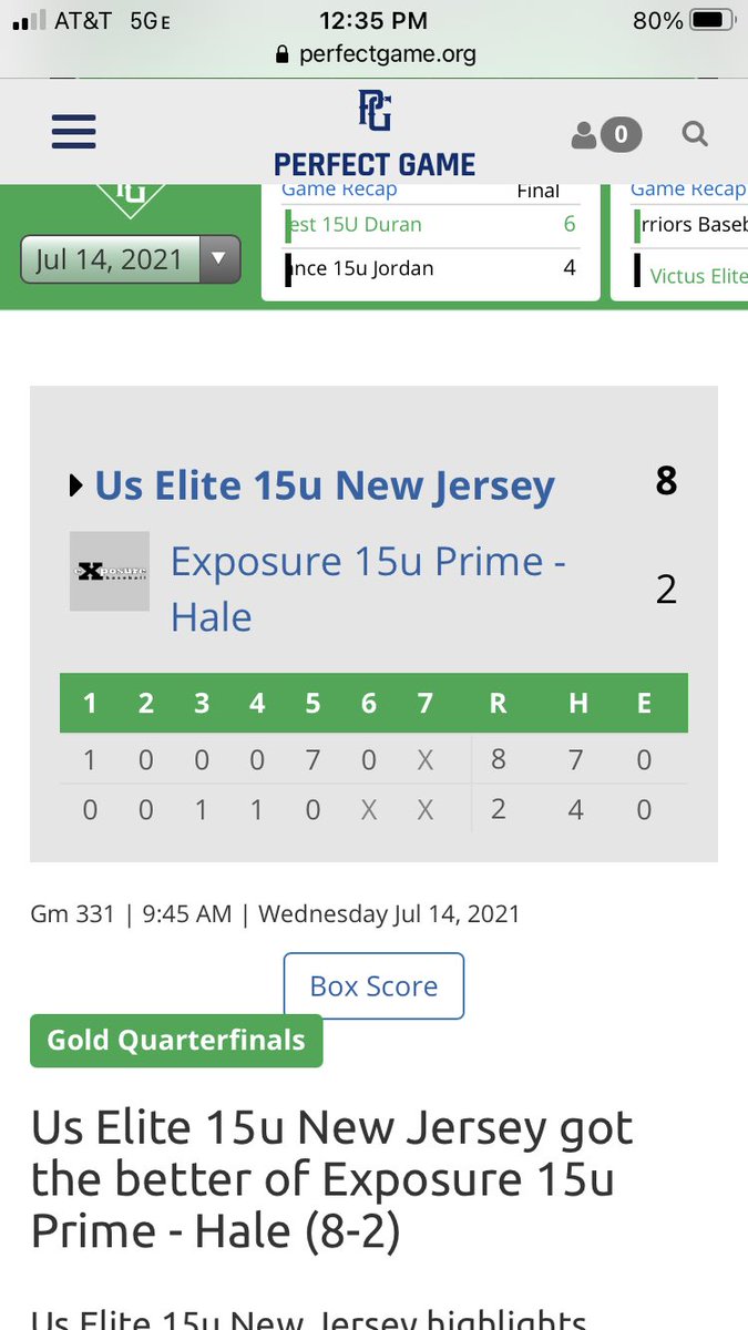 USEliteGA's tweet photo. Congratulation to US Elite 15U Georgia and New Jersey for advancing to the PG BCS National Championship semifinal. Somebody is headed to the ‘ship! @USElitebase @ChristianHelsel @CurtisWyers https://t.co/leA0oh2z9C