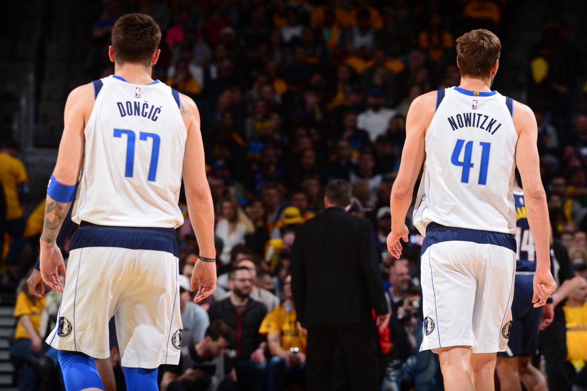 Can't believe this is a REAL photo! 🐐🐐 Two #NBA2K22 cover athletes in one photo! Congratulations @luka7doncic &amp; <a href="/swish41/">Dirk Nowitzki</a> 🙌