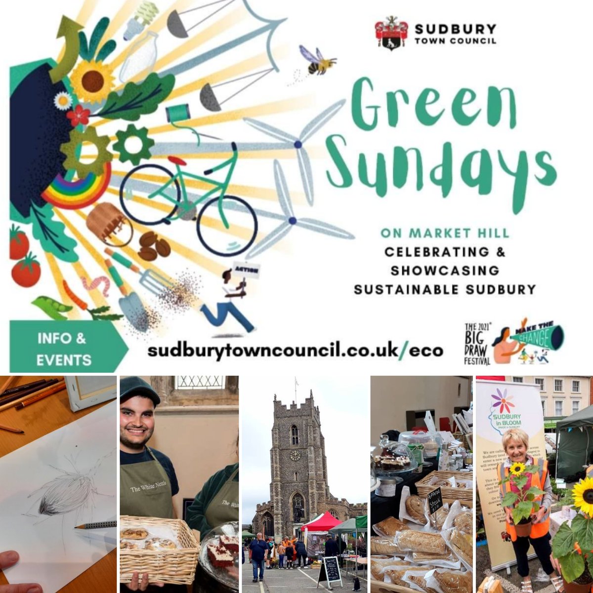SudburyTC's tweet image. #GreenSundays returns to #MarketHill #SudburySuffolk this Sunday 

Showcasing local businesses, charities and organisations who champion sustainability

Includes a host of free eco-friendly creative workshops as part of @The_Big_Draw #Makethechange 🌱✏

sudburytowncouncil.co.uk/eco