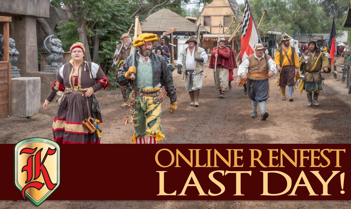 Today is the last day of our Koroneburg Online Renaissance Festival! Tune in tonight from 6-10pm for live music, shows, and more! 

Enter the festival here: renfestcorona.com/koroneburg-onl…