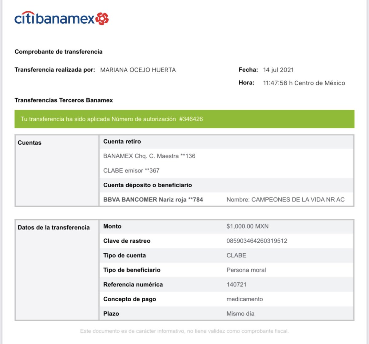 marianaoch's tweet photo. @NARIZROJAAC Gracias a que mi niña a tenido la suerte de tener todos sus medicamentos en tiempo y forma, mañana es su última quimio para entrar en remisión. Esta es nuestra aportación para que lleguen las medicinas a otros niñitos que, como ella, están batallando por su vida. https://t.co/JmNz59xVbz