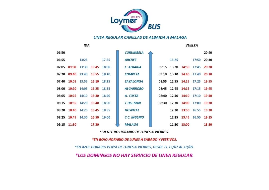 Mañana nuevo horario de autobuses.