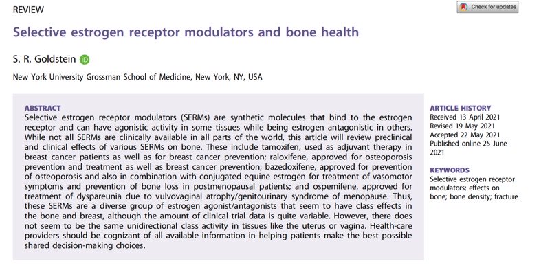 Excellent review of #SERMS in ⁦<a href="/ClimactericIMS/">Climacteric</a>⁩ by ⁦⁦<a href="/sgoldsteinmd/">steven goldstein</a>⁩ ! Worth the read! #womenshealth ⁦<a href="/MenopauseOrg/">The Menopause Society</a>⁩ ⁦<a href="/acog/">ACOG</a>⁩ ⁦<a href="/MenopauseJrnl/">Menopause Journal</a>⁩ ⁦<a href="/risakmd/">Risa Kagan MD FACOG</a>⁩ ⁦<a href="/SherylKingsberg/">Sheryl Kingsberg</a>⁩ ⁦<a href="/DrJewelKling/">Jewel Kling MD MPH</a>⁩ ⁦<a href="/holly_pederson/">Holly Pederson MD</a>⁩ ⁦<a href="/DrMarla/">Marla ⚢</a>⁩