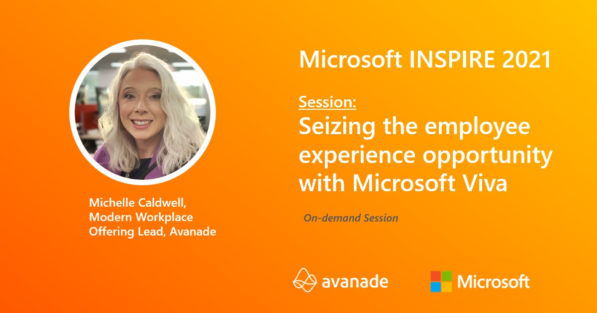 📅 #MSInspire attendees: Join <a href="/Avanade/">Avanade</a>'s Modern Workplace Offering Lead, <a href="/shellecaldwell/">Michelle Caldwell</a> for a session on seizing the employee experience opportunity with <a href="/Microsoft/">Microsoft</a> Viva. Info: avana.de/36wasbc #MSPartner