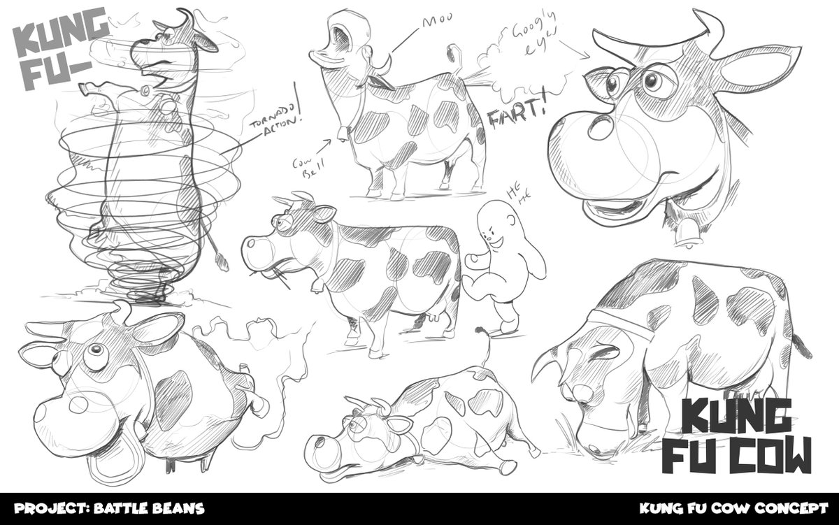 This cow doesn't look amoosed.. time for revenge! 👀 (No real cows were harmed during the making of this game) 🐄😀 #battlebeans #sketch #comedyart #conceptart #art #game #psychohound