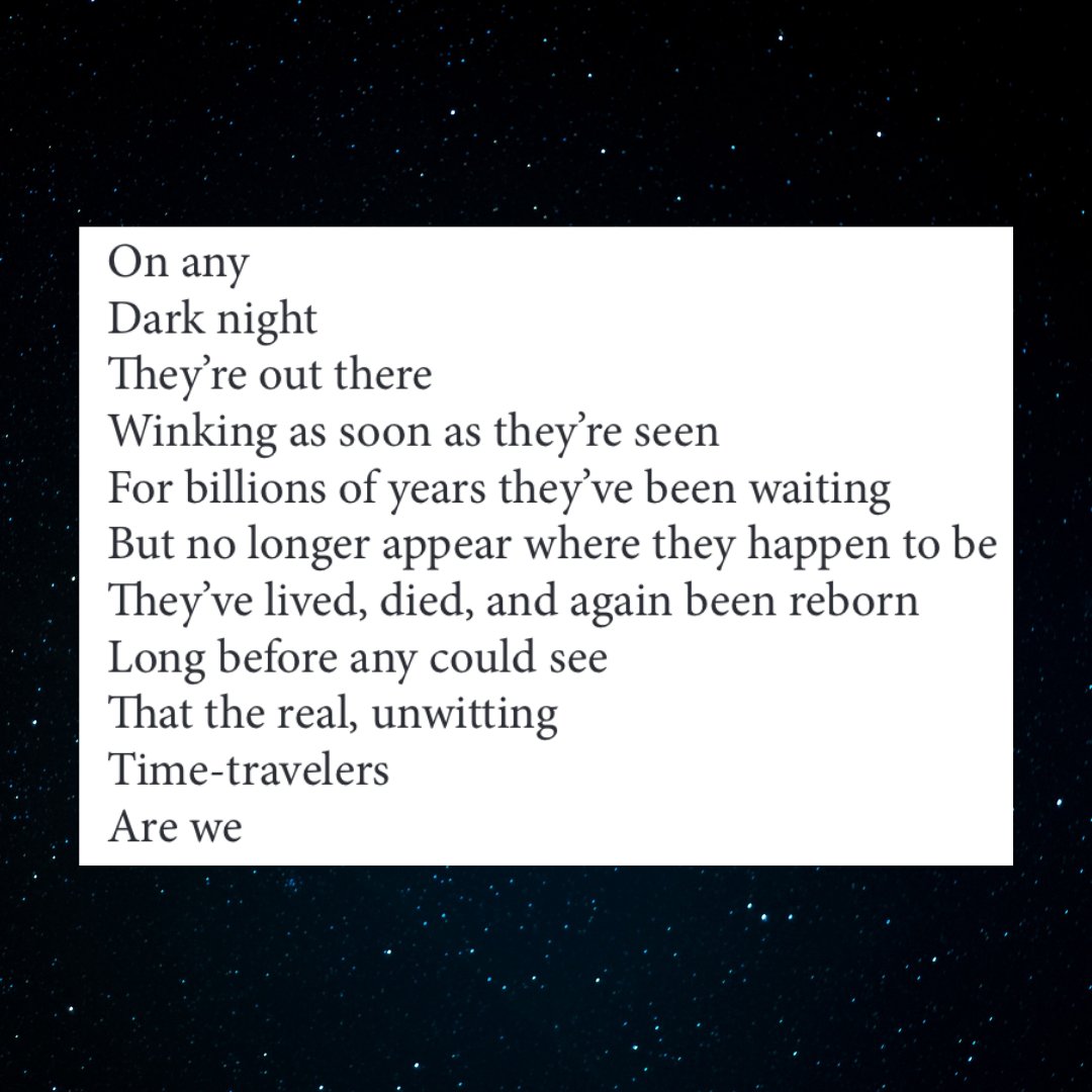 umichPCAP's tweet photo. #CreativeWritingWednesday
Such a beautiful poem by Patrick Kinney. We can't get enough of "The Real Time-Travelers" from Vol. 7!
#poem #poetry #poet #writing #creativewriting #time #nightsky https://t.co/7AoyYnOzJn