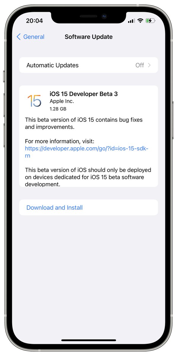 iSWUpdates's tweet image. iOS 15.0 Dev Beta 3 (19A5297e) has been released. #iOS15 #iOS15DevBeta3 #iOS15Beta3