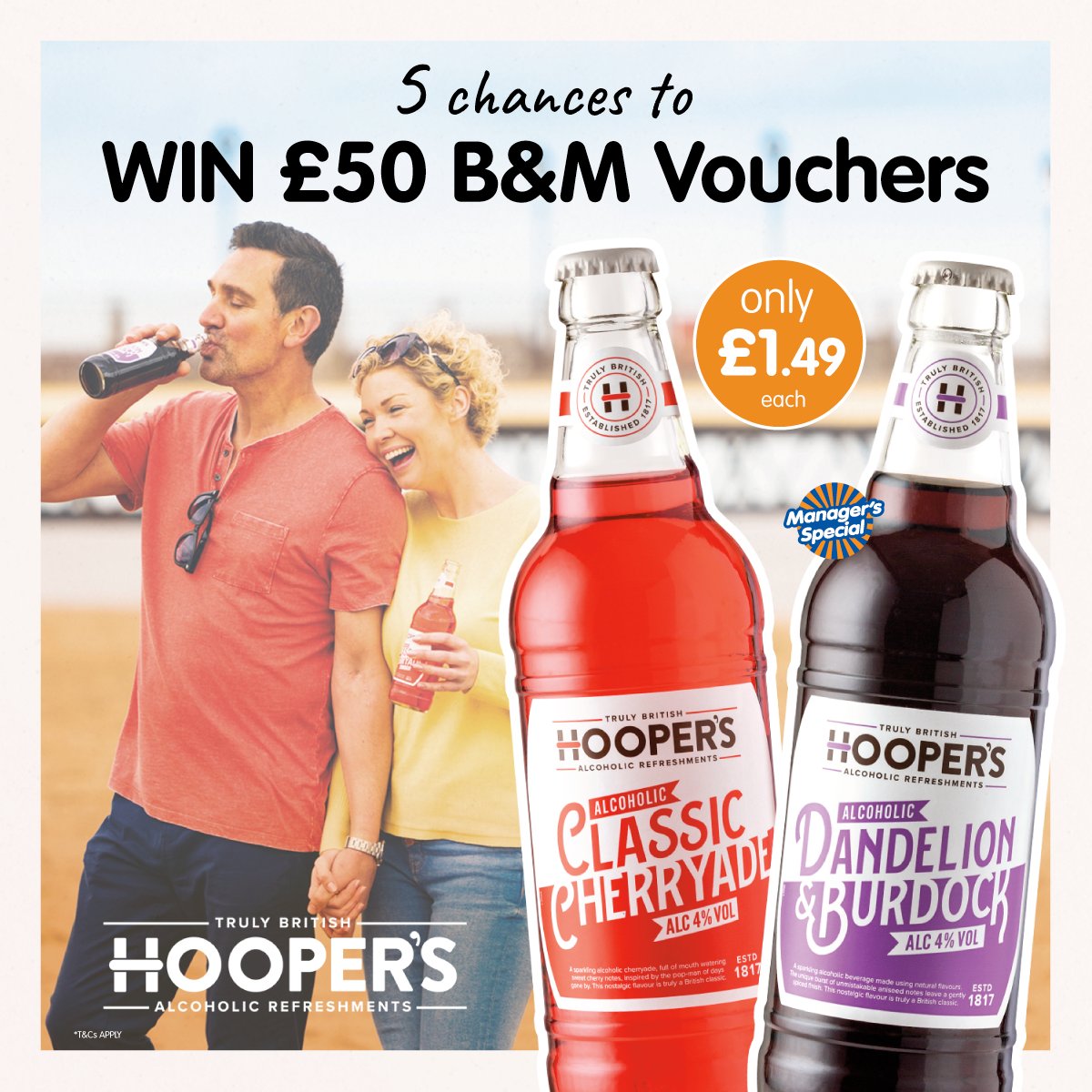 bmstores's tweet photo. 🥤#COMPETITION TIME🥤 

We've teamed with @Hoopersbrews to give 5 chances to #WIN £50 worth of B&amp;M vouchers!

For a chance to WIN, FLW/RT &amp; COMMENT WHICH you'd pick-#Cherryade or #DandelionBurdock!

Ends 9am 16/7/21

🔞Please drink responsibly. Visit https://t.co/0Pkw4agTgF https://t.co/XL8eaArLzH