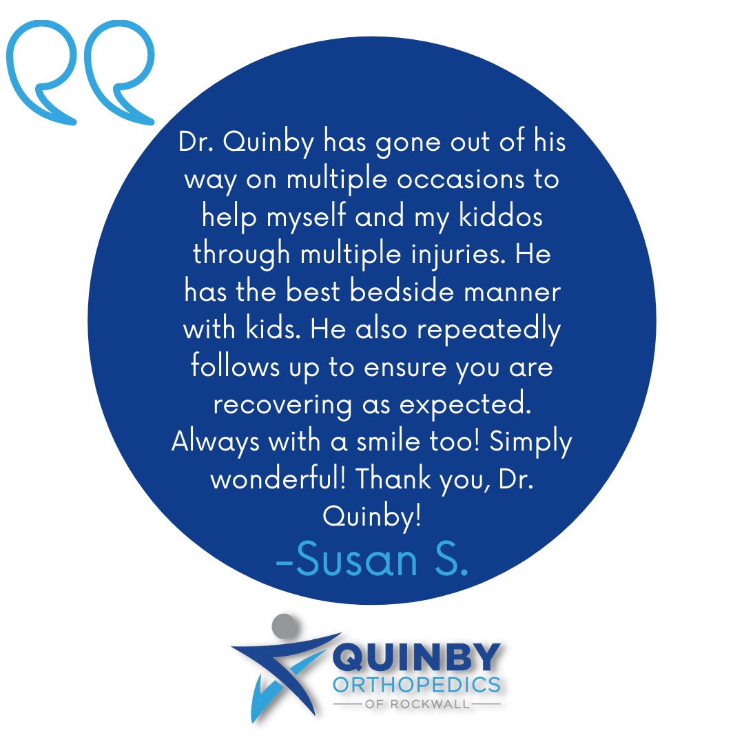 QuinbyOrtho's tweet photo. We love hearing about your experience and reading your reviews! Thank you for trusting us with the care of your family.

Schedule your appointment today by calling 469.929.0615 or email info@quinbyortho.com

#orthopedics #sportsmedicine #rockwall #rockwalltx https://t.co/ysOrMAKGXc