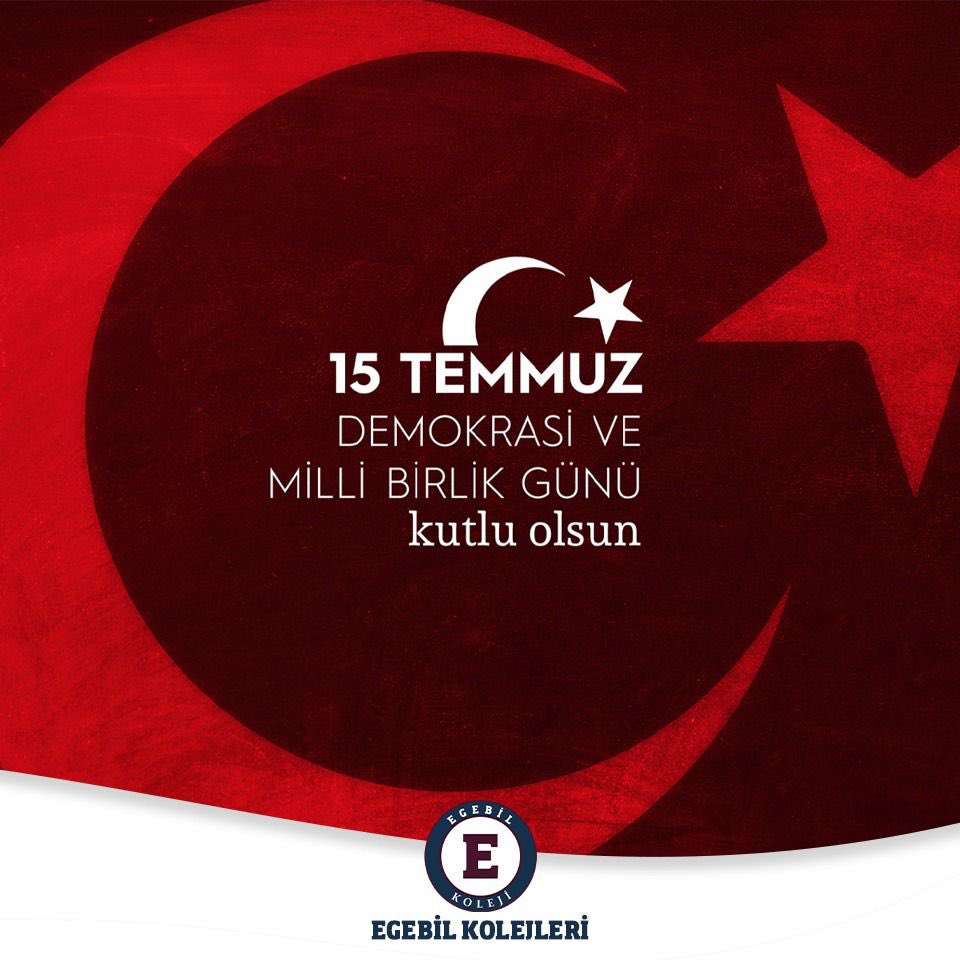 "Egemenlik kayıtsız şartsız milletindir!" 15 Temmuz Millî Birlik ve Demokrasi Günü dolayısı ile tüm şehitlerimizi saygıyla anıyoruz.

#egebil #15temmuz #demokrasi #birlikberaberlik
