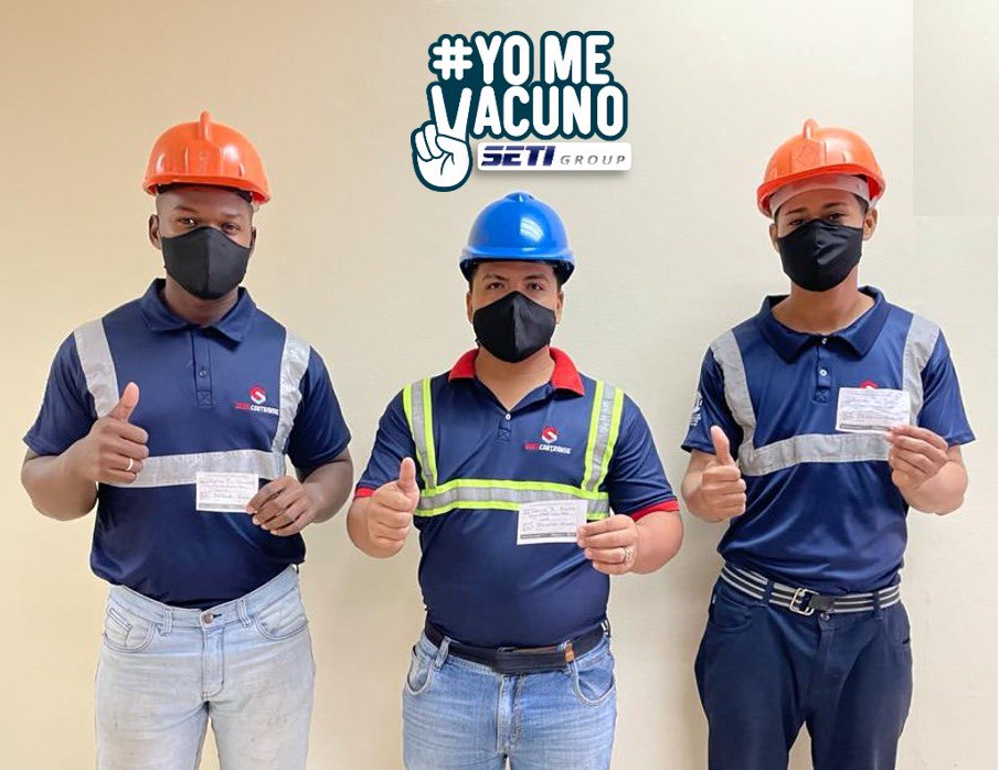 SETI_GROUP's tweet photo. Seguimos con la vacunación de nuestro personal operativo en puertos. Como parte del sector estratégico del país nunca paramos durante la emergencia y gracias a su compromiso, hasta el día de hoy continuamos trabajando para el beneficio de los ecuatorianos. #PlanVacunacion9100 https://t.co/KwRQkvjkey