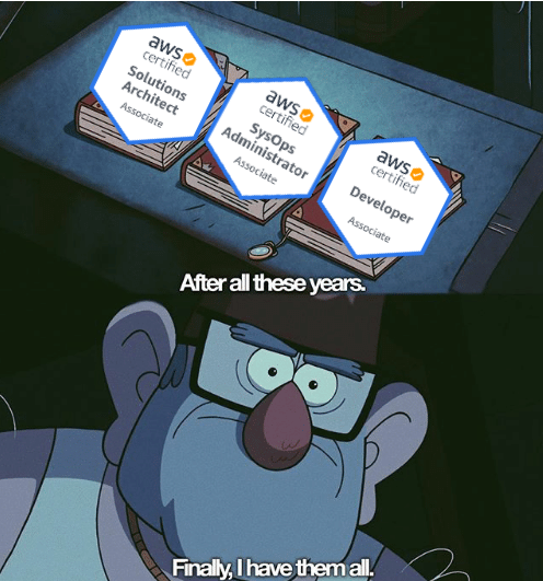 Some personal news 😂 

#AWS #awscloud #awscertified #awscertifications #awsmemes