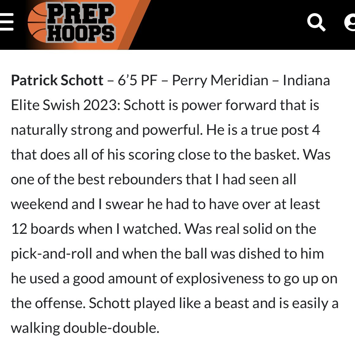 Patrick has been a problem for most teams this summer. Can’t guard his quickness and ability to finish. <a href="/PatrickSchott_1/">Patrick Schott</a>
