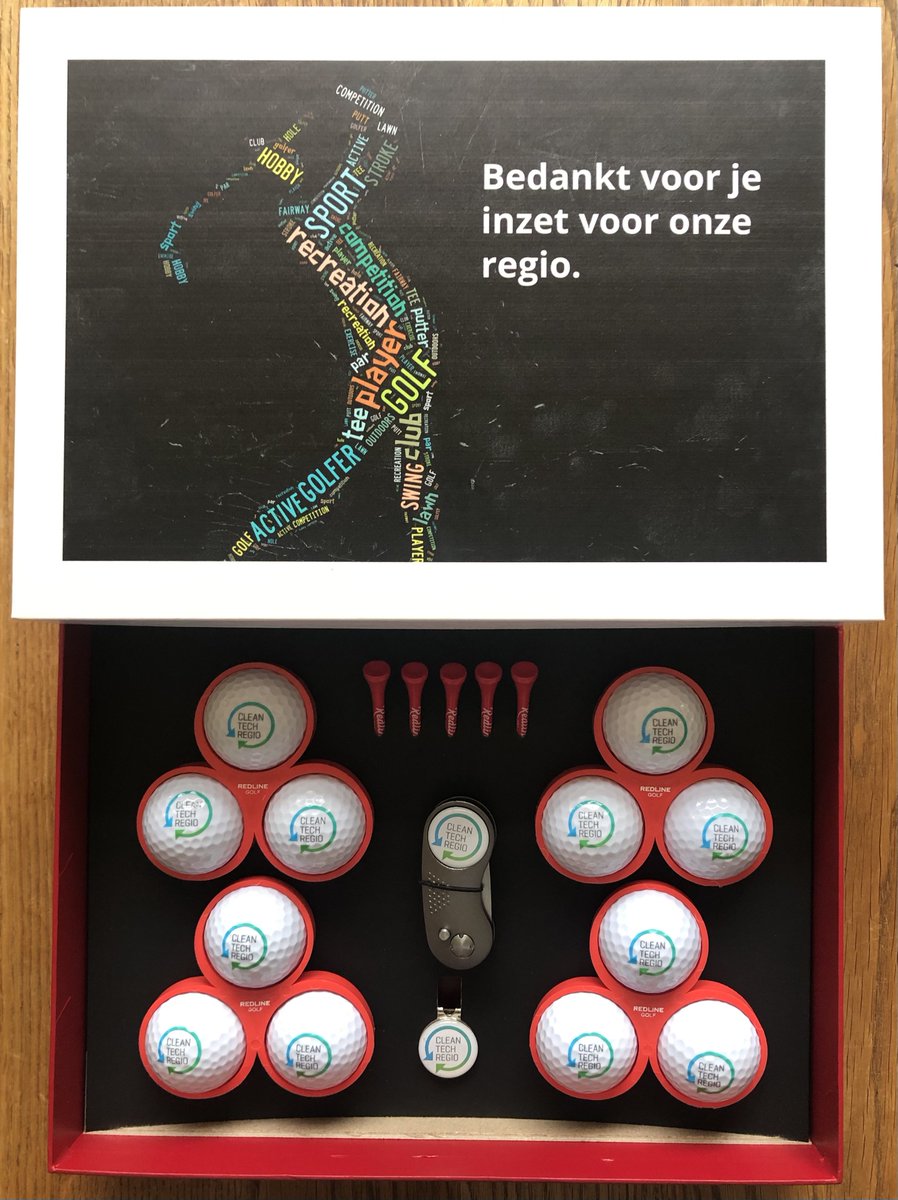 Woensdagmiddag mooie bijeenkomst bestuurders van de Cleantechregio in Zutphen over regionale woonambities. Met gedeputeerde Kerris van Provincie Gelderland. Als slot woord tot mij als vertrekkend bestuurder door collega Annemieke Vermeulen, met leuk kado: golfballen met het logo.