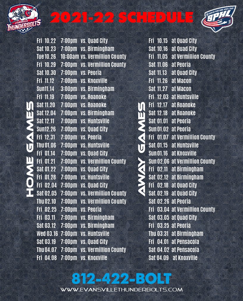 Evansville Thunderbolts Hockey on Twitter "We now have our full