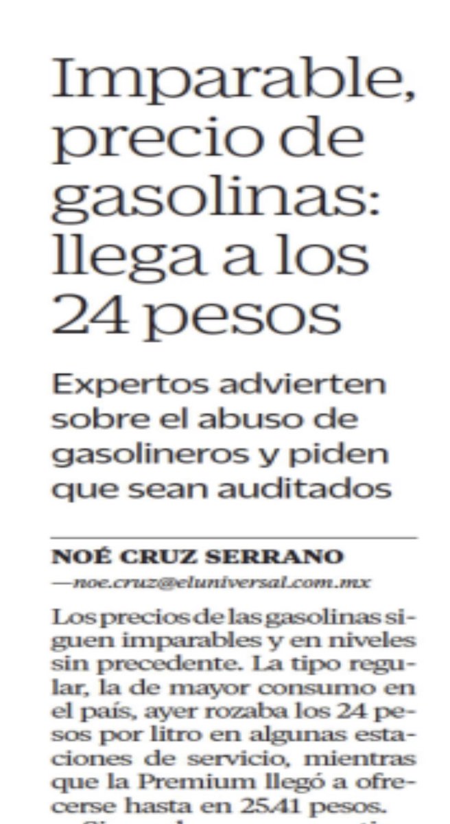 CarlosLoret's tweet photo. Imparable el precio de las gasolinas: llega 24 pesos por litro.

Y yo acordándome del “no subiremos el precio de la gasolina, no habrán gasolinazos”. Vía ⁦@El_Universal_Mx⁩ https://t.co/6KjD4CepsS