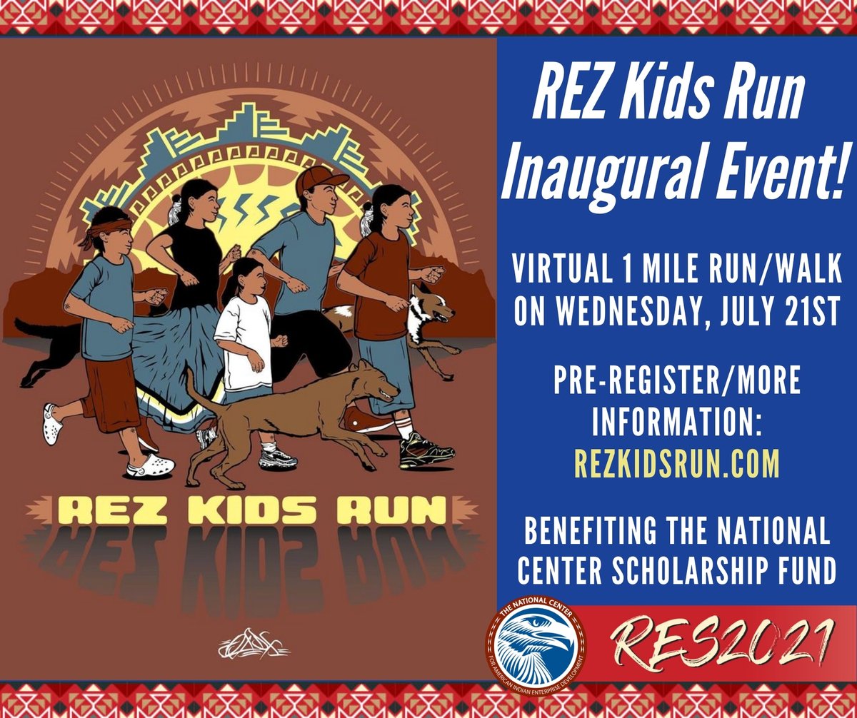 Register now for @rezkidsrun's inaugural 2021 event at #RES2021! Founded by 5 Native-Owned businesses, the virtual 1 mile run/walk will take place on the third day of #RES2021 and benefit the National Center’s Scholarship Fund. Learn more @nativenews_net: ow.ly/CQbW50Fw0Zl