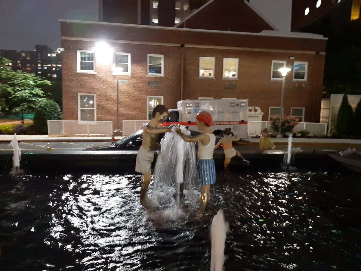 GrigoryFursin's tweet photo. May the children always be happy, like they are here! The Magic Fountain by J.Seward Johnson, JR., sited by The Sculpture Foundation Hamilton. The Bristol-Myers Squibb Children's Hospital. #MagicFountain #BristolMyersSquibbChildrensHospital #NewBrunswick  #NewJersey #USA2021 https://t.co/CUGhkDVL1t