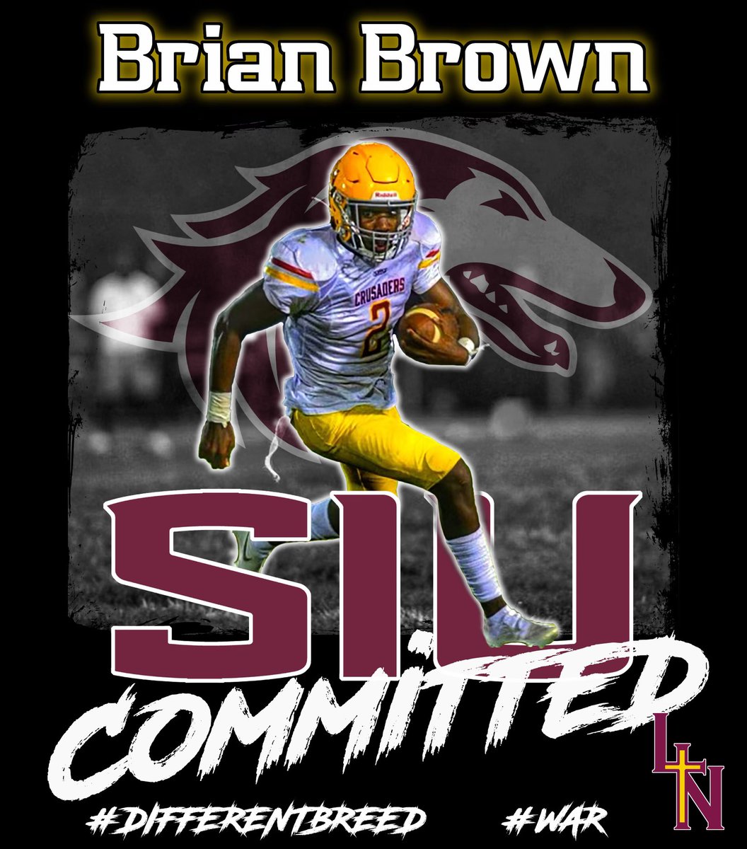 Brian Brown (@_brianbrown2) on Twitter photo I’m thankful for the opportunity to play football at the next level and I am 100% committed to SIU. #DifferentBreed #Salukis <a href="/THECoachKdub/">Coach “Dub” Wagner</a> <a href="/CoachMarkWatson/">Mark Watson Jr.</a> <a href="/17NickHill/">Nick Hill</a> <a href="/JPRockMO/">JP Rock</a> @Clint_Cosgrove <a href="/AllenTrieu/">Allen Trieu</a> I’m thankful for the opportunity to play football at the next level and I am 100% committed to SIU. #DifferentBreed #Salukis <a href="/THECoachKdub/">Coach “Dub” Wagner</a> <a href="/CoachMarkWatson/">Mark Watson Jr.</a> <a href="/17NickHill/">Nick Hill</a> <a href="/JPRockMO/">JP Rock</a> @Clint_Cosgrove <a href="/AllenTrieu/">Allen Trieu</a>