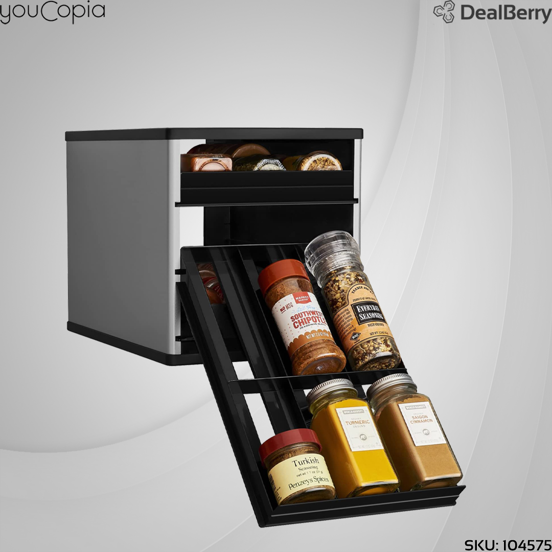 dealberryuk's tweet photo. ✨Store and organize 24 full-size or 48 half-size spice bottles. NEW universal drawer holds round AND square bottles

👍Drawers pull out and lower to display spices for easy location and reach

📲Order Now:

https://t.co/D3Ld83iJeA

#homegoods #youcopia #spicestack #kitchensets https://t.co/cA5bqAMFV6
