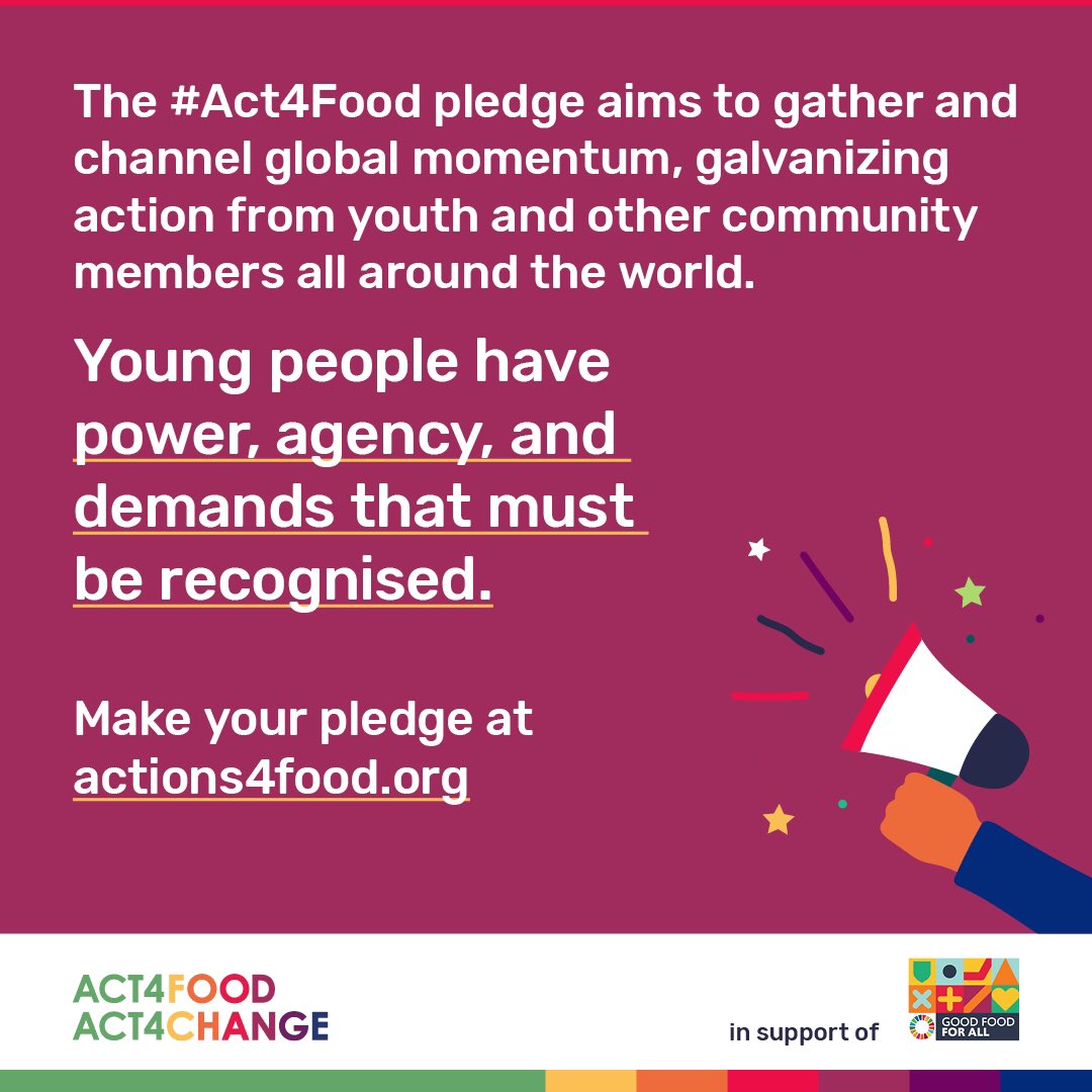 The Wageningen Youth Institute is a proud supporter of the #Act4Food #Act4Change initiative! We have signed the pledge to act together in transforming global food systems. Are you in? Sign the pledge at actions4food.org